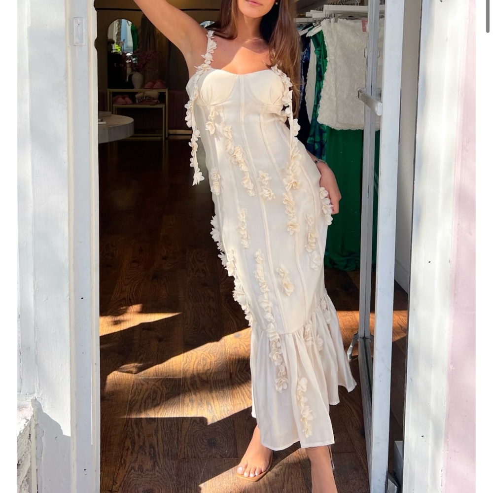 Boutique Flower Linen Dress NWT